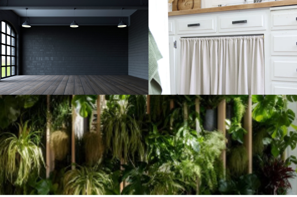 Room, Curtain, Plants